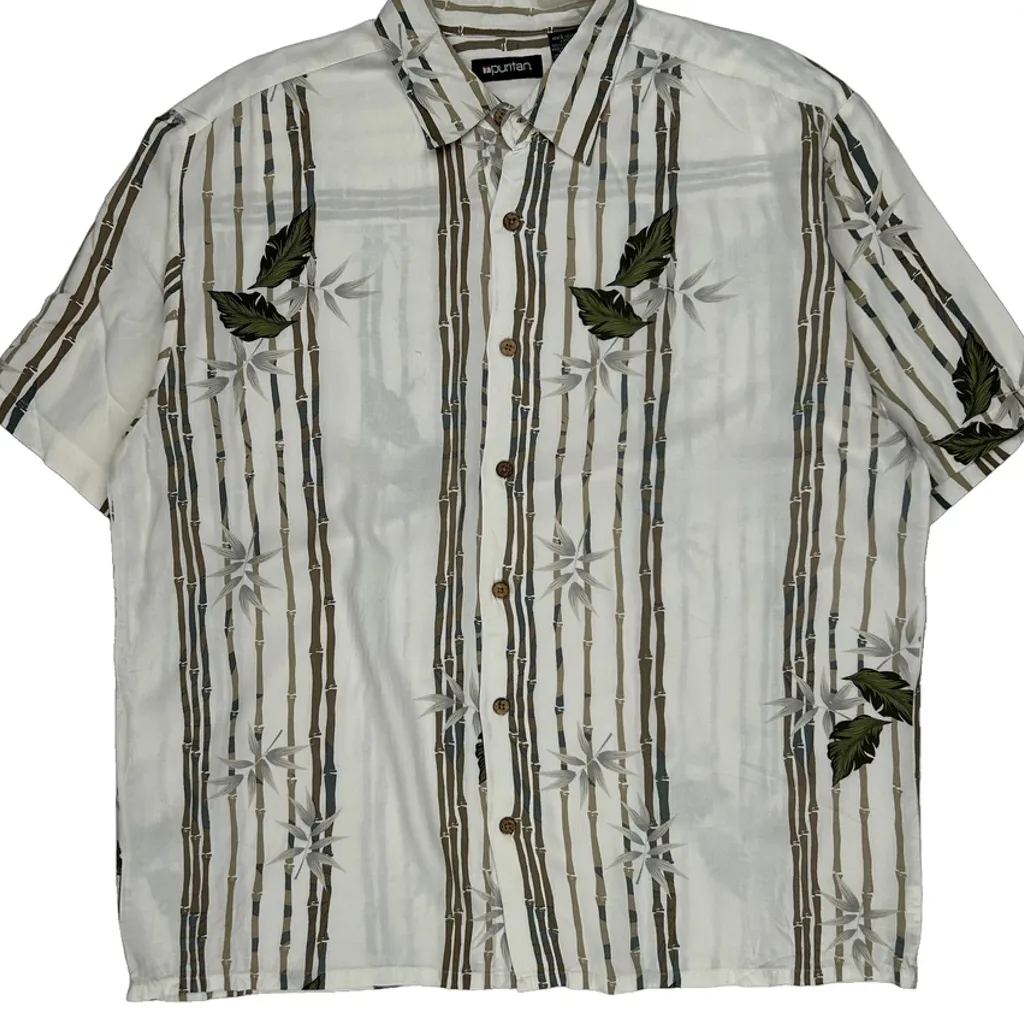 Puritan Hawaiian Shirt - Large White Viscose - Image 4