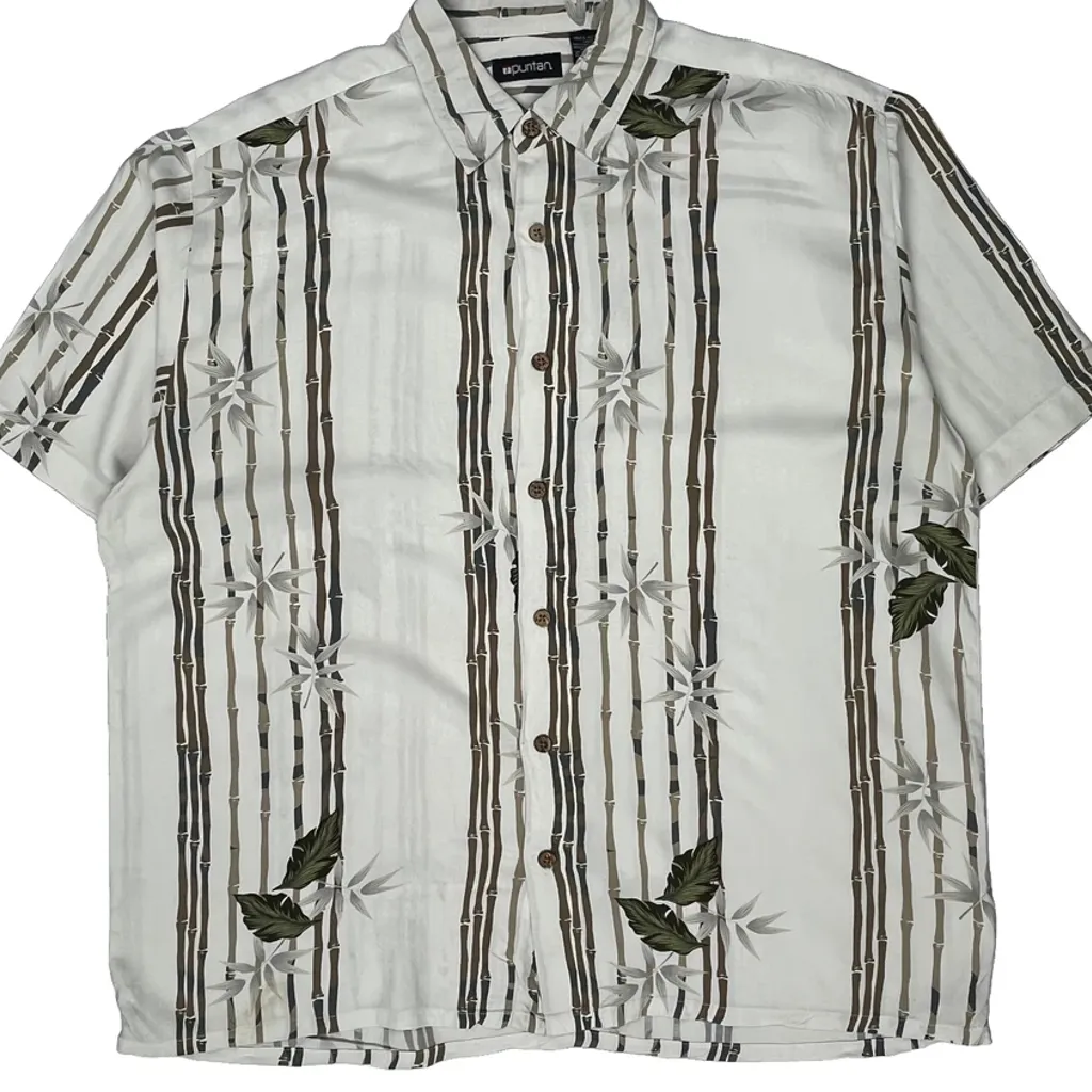 Puritan Striped Hawaiian Shirt - Large White Cotton - Image 5