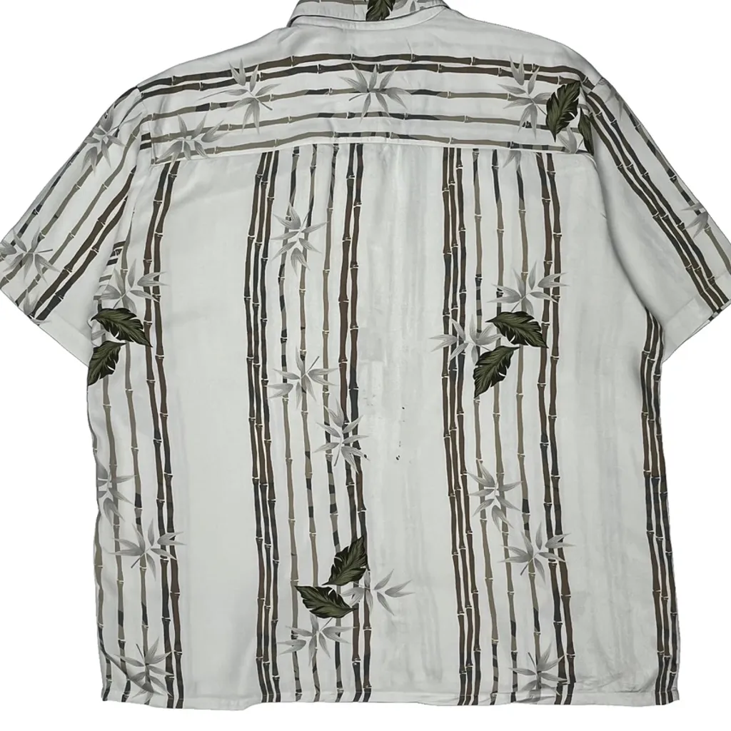 Puritan Striped Hawaiian Shirt - Large White Cotton - Image 7