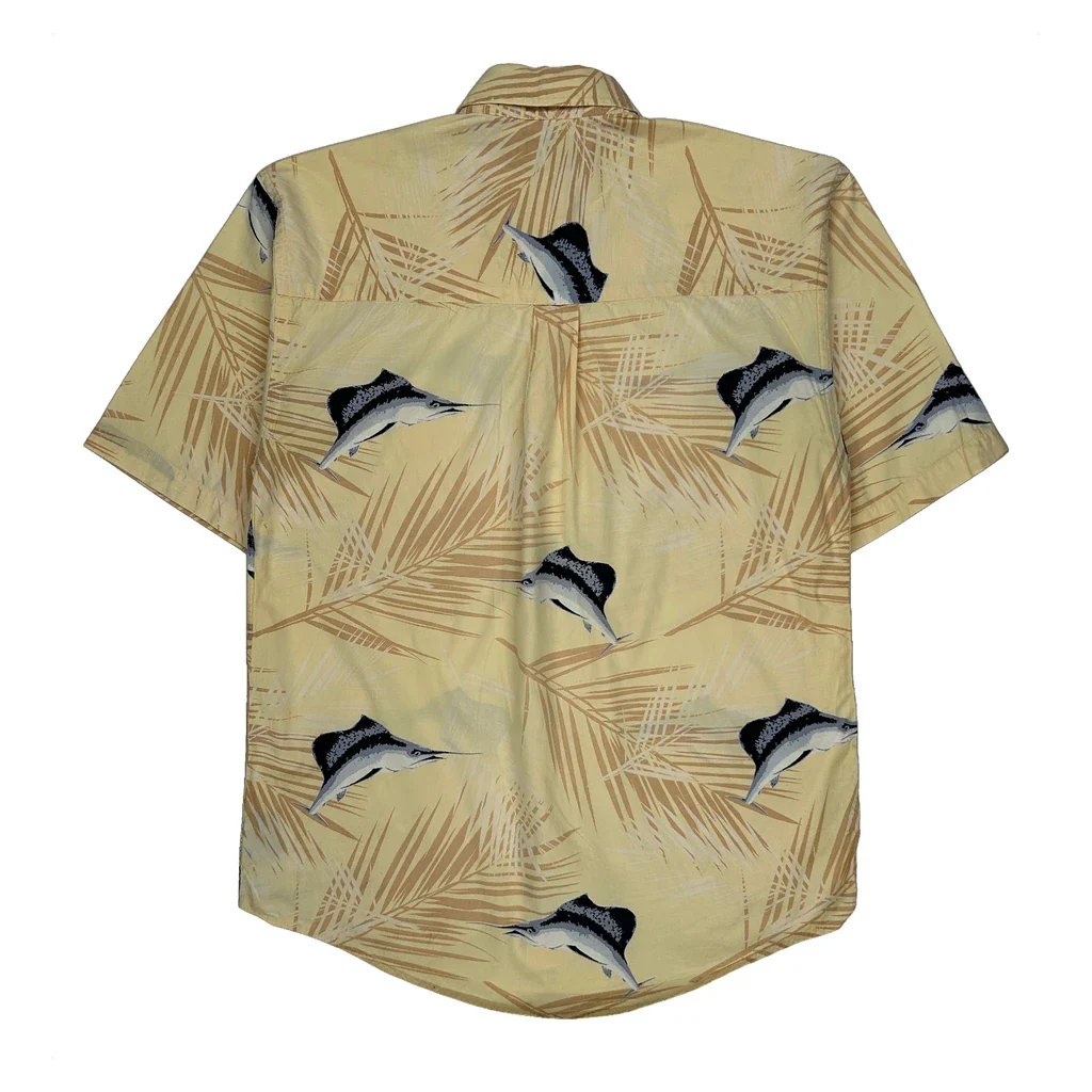 Puritan Graphic Hawaiian Shirt - Small Yellow Cotton - Image 2