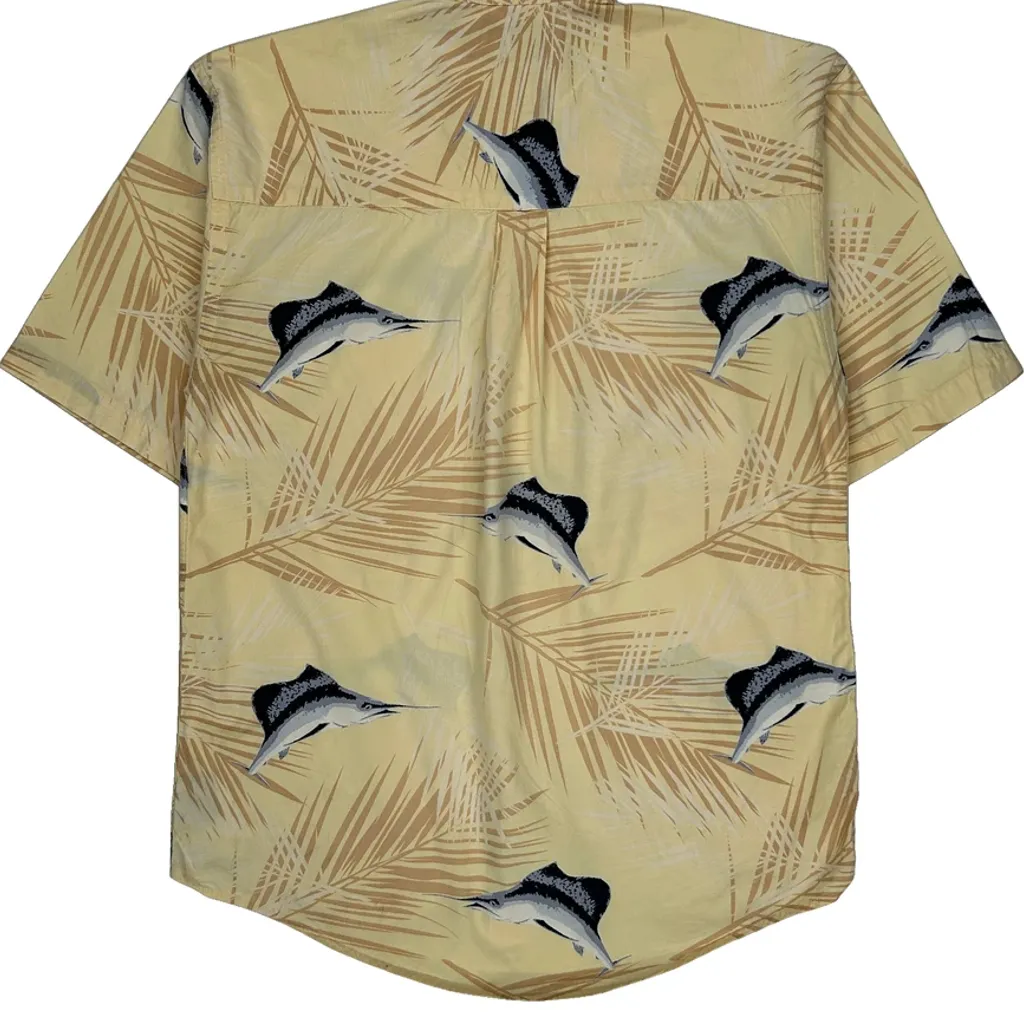 Puritan Graphic Hawaiian Shirt - Small Yellow Cotton - Image 6