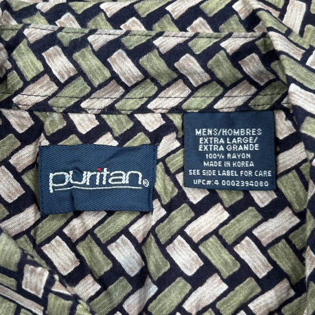 Puritan Patterned Shirt - XL Black Viscose - Image 3
