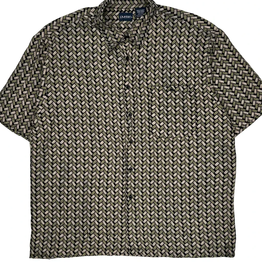 Puritan Patterned Shirt - XL Black Viscose - Image 5