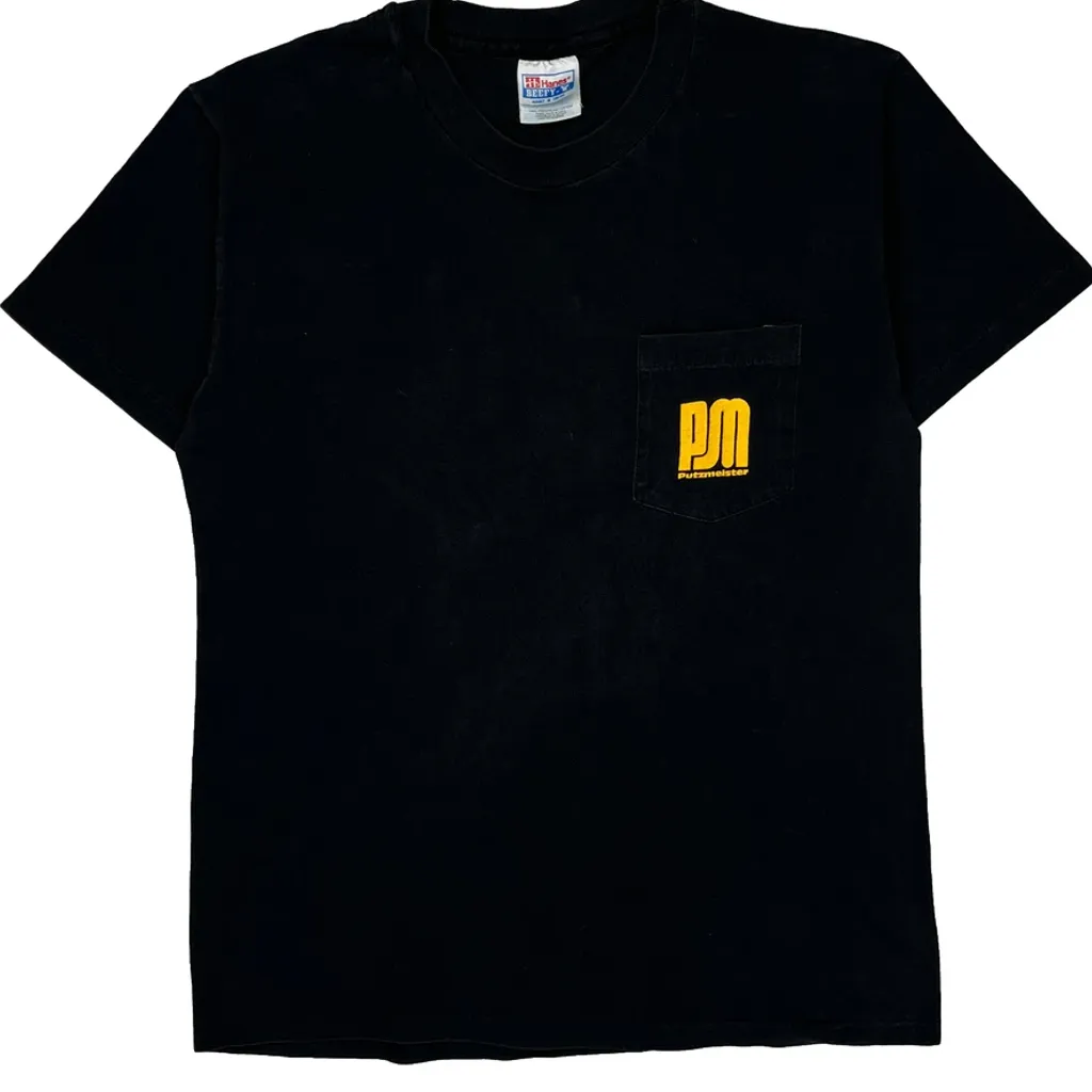 Putzmeister Hanes Single Stitch T-Shirt - Medium Black Cotton - Image 4