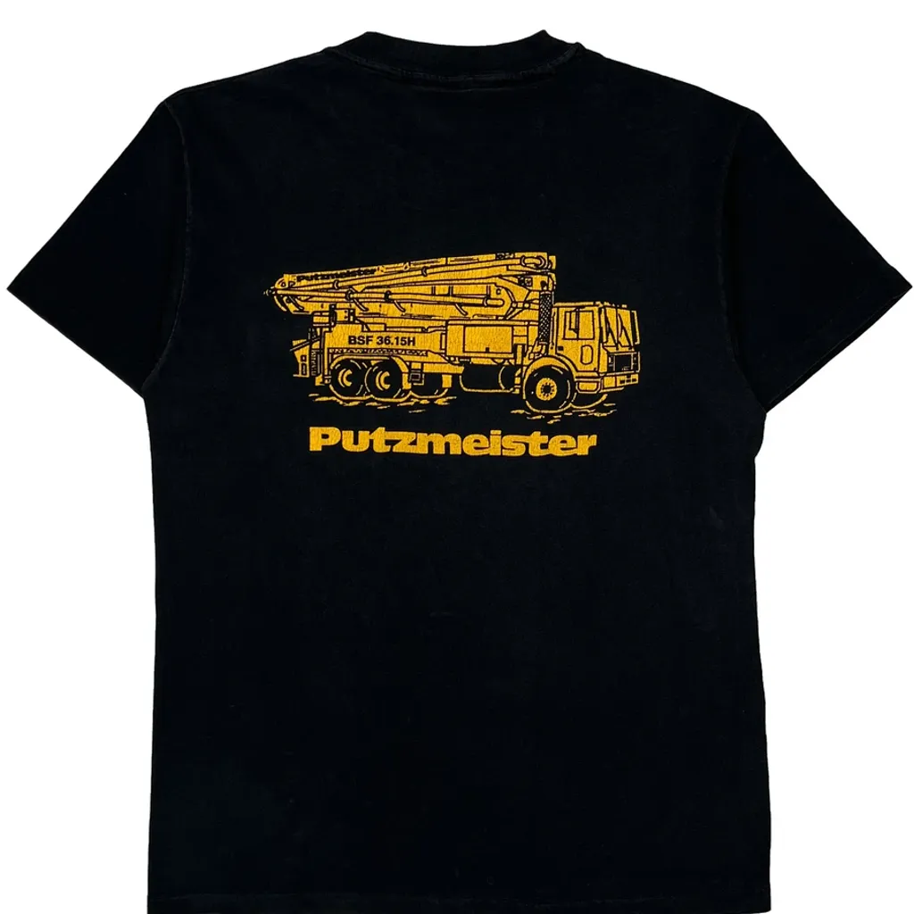 Putzmeister Hanes Single Stitch T-Shirt - Medium Black Cotton - Image 6
