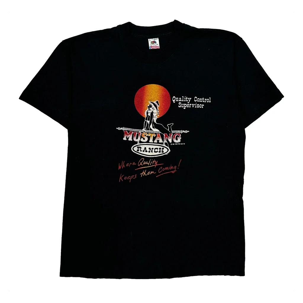 Quality Control Supervisor Fruit Of The Loom Single Stitch T-Shirt - Large Black Cotton