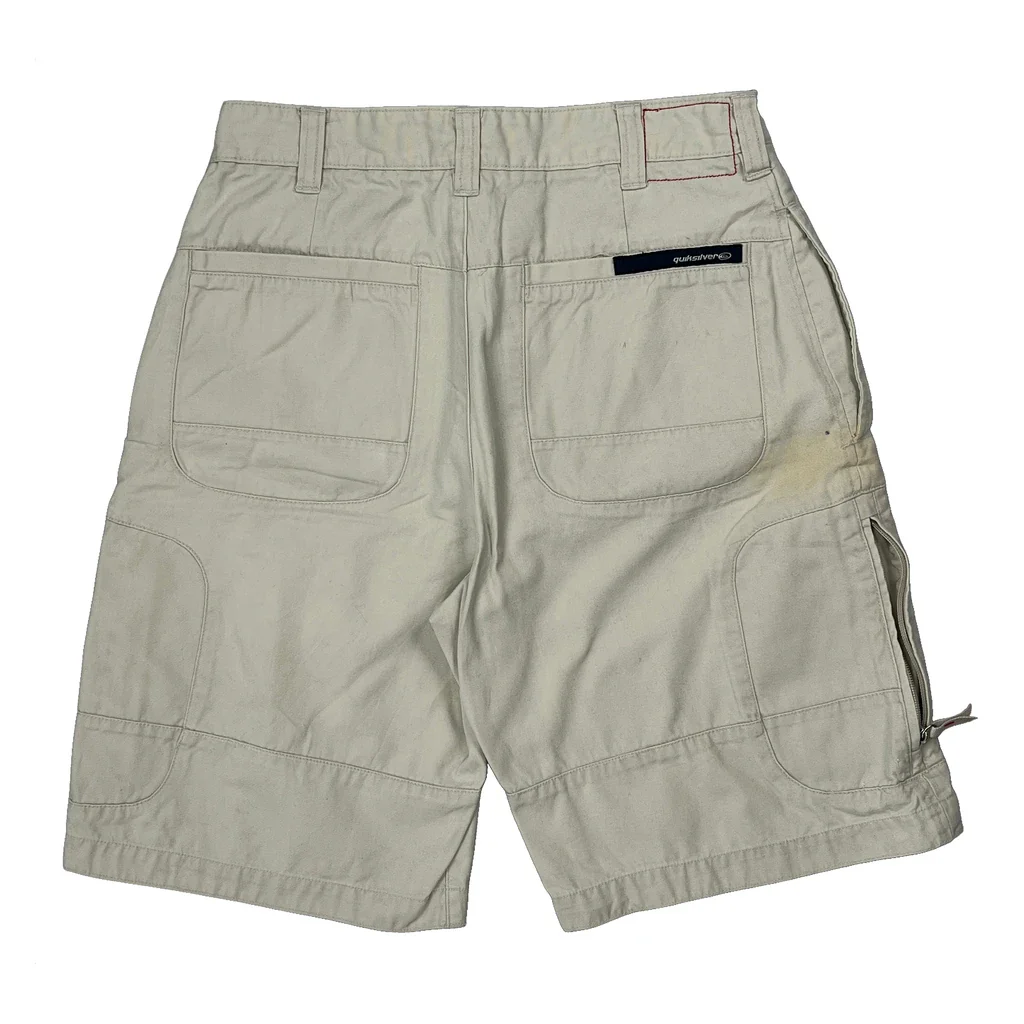 Quiksilver Cargo Shorts - 28W 11L Beige Cotton