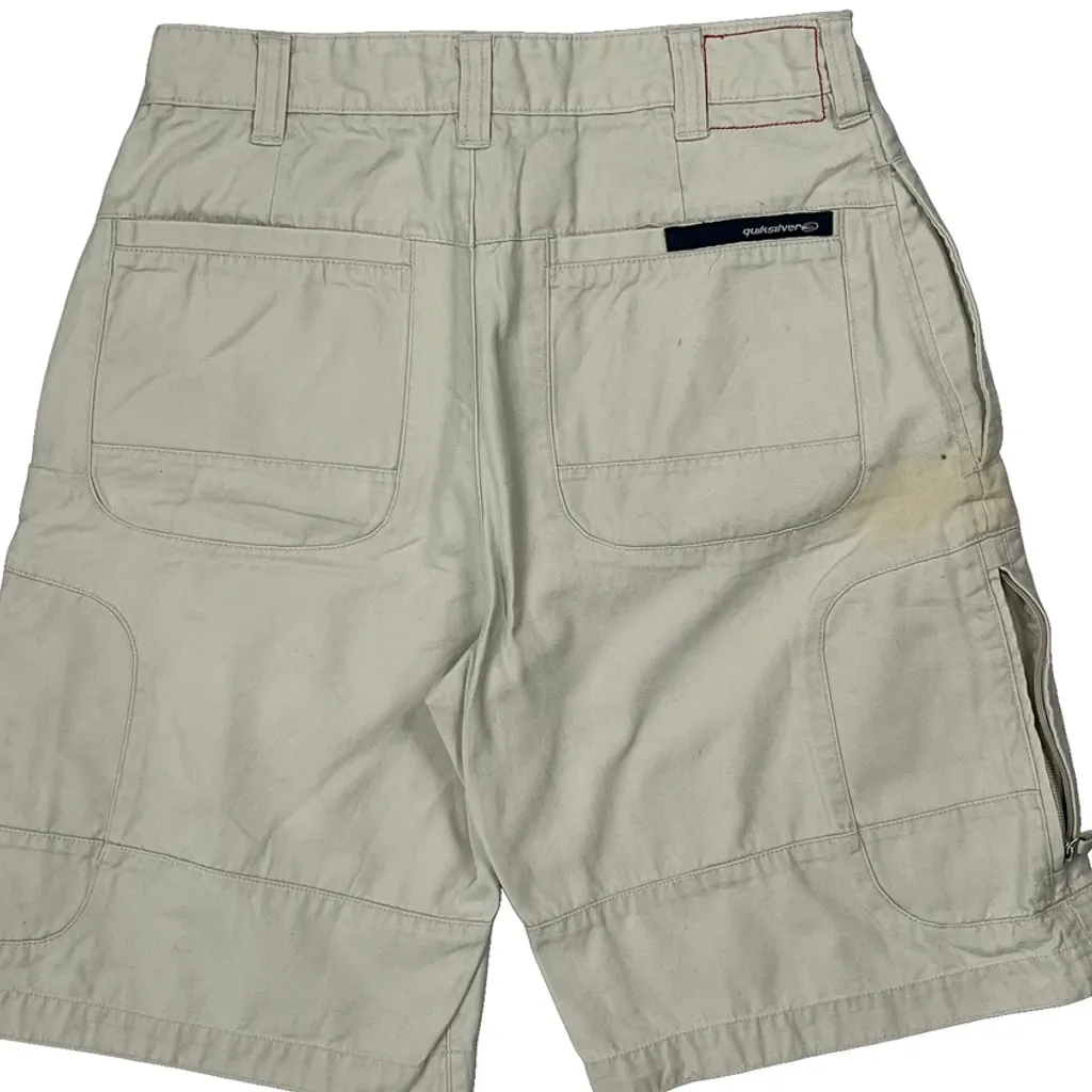 Quiksilver Cargo Shorts - 28W 11L Beige Cotton - Image 6