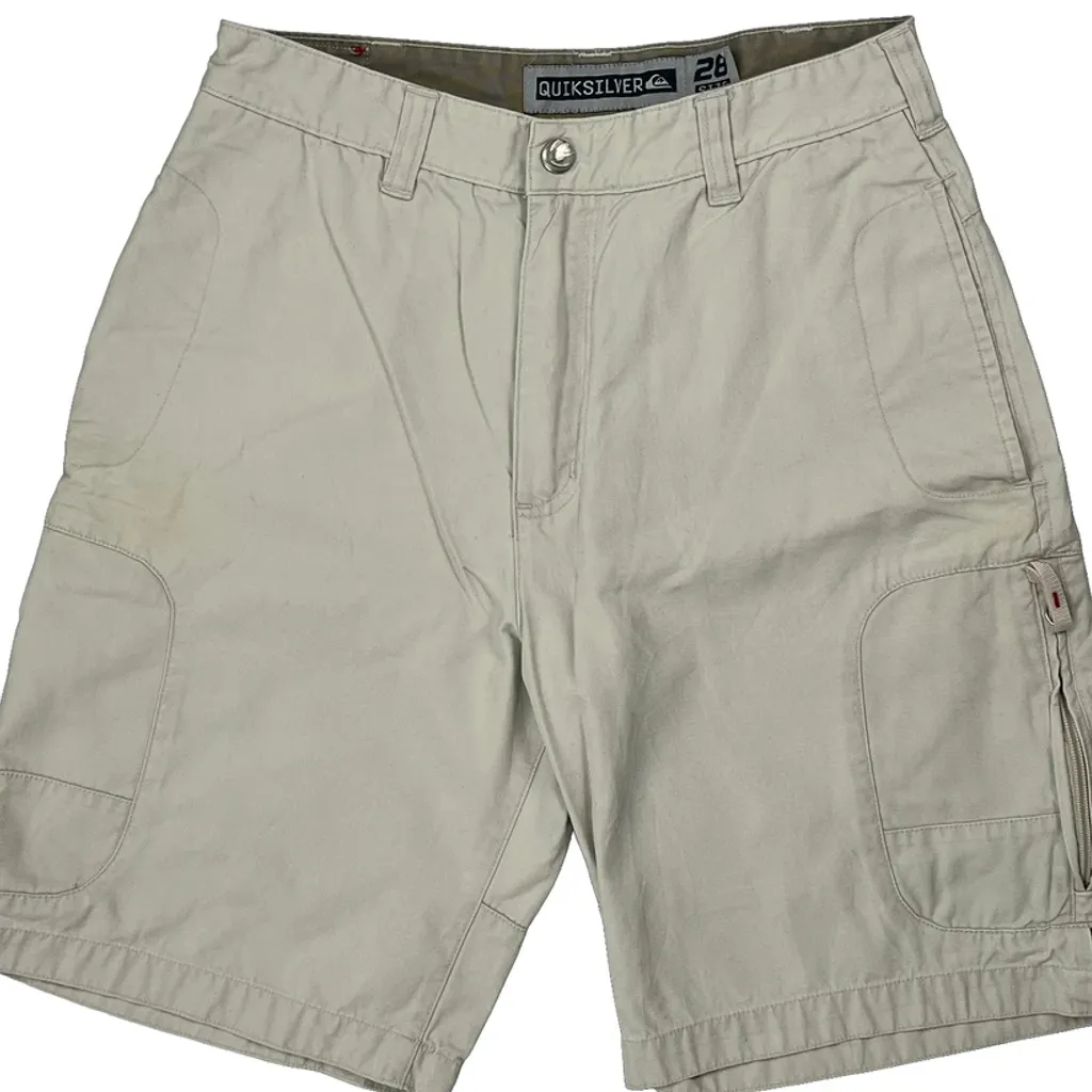 Quiksilver Cargo Shorts - 28W 11L Beige Cotton - Image 8