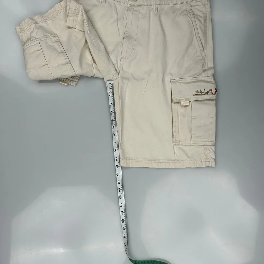 Quiksilver Cargo Shorts - 34W 10L Cream Cotton - Image 5