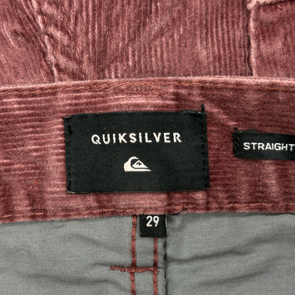 Quiksilver Cord Trousers - 30W 30L Red Corduroy - Image 6