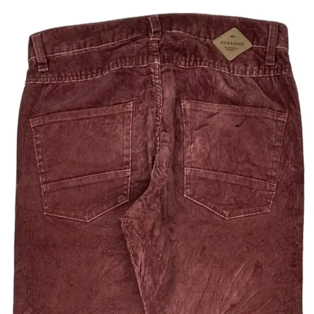 Quiksilver Cord Trousers - 30W 30L Red Corduroy - Image 8