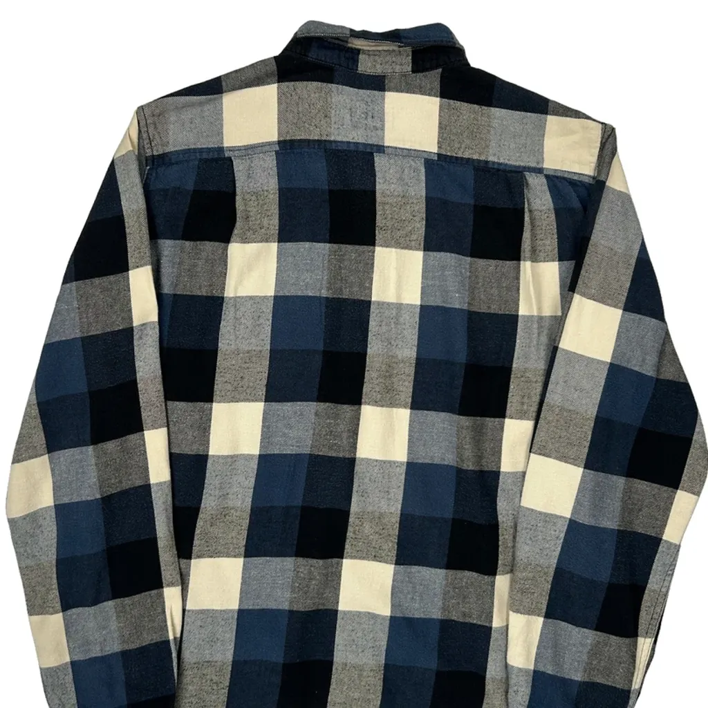 Quiksilver Checked Flannel Shirt - Medium Blue Cotton - Image 6