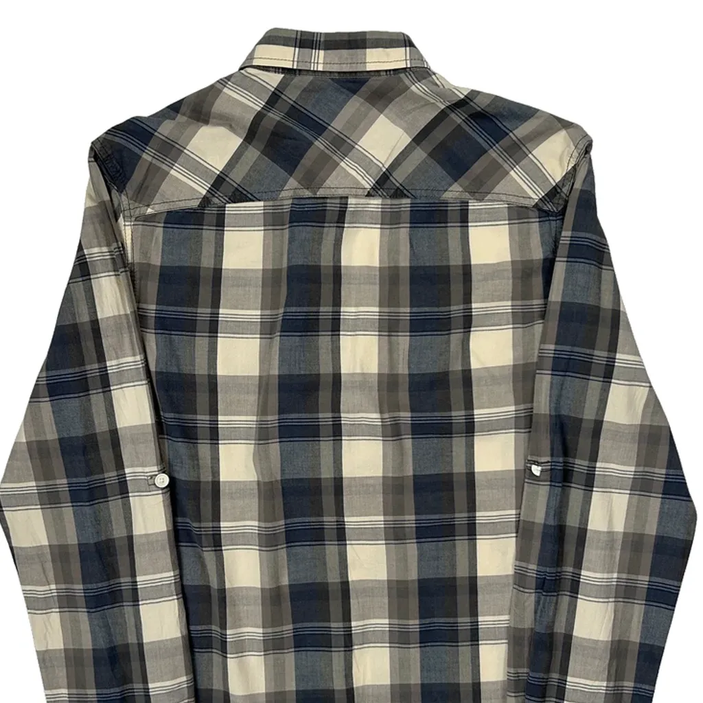 Quiksilver Checked Flannel Shirt - Large Grey Cotton - Image 7