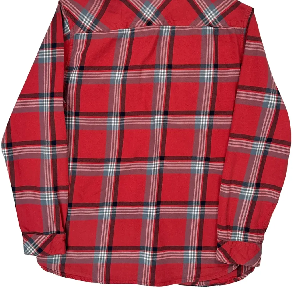 Quiksilver Checked Flannel Shirt - Large Red Cotton - Image 7