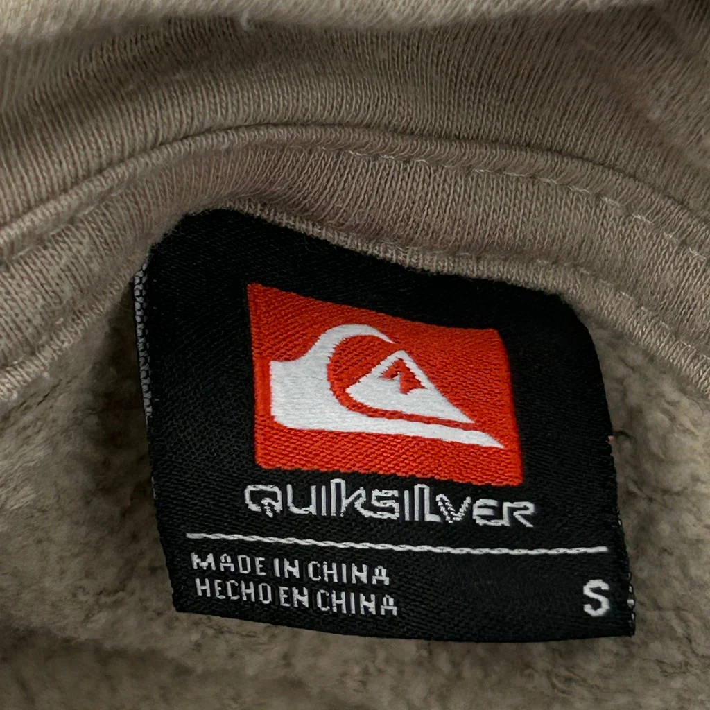 Quiksilver Hoodie - Small Beige Cotton - Image 3