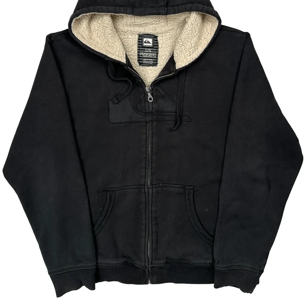 Quiksilver Hoodie - Large Black Cotton - Image 4