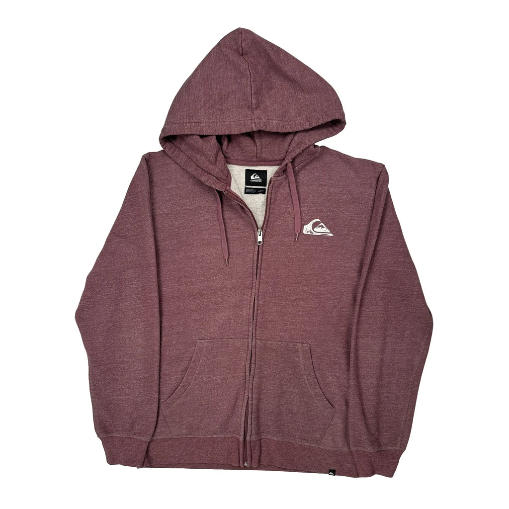 Quiksilver Hoodie - Large Burgundy Cotton Blend