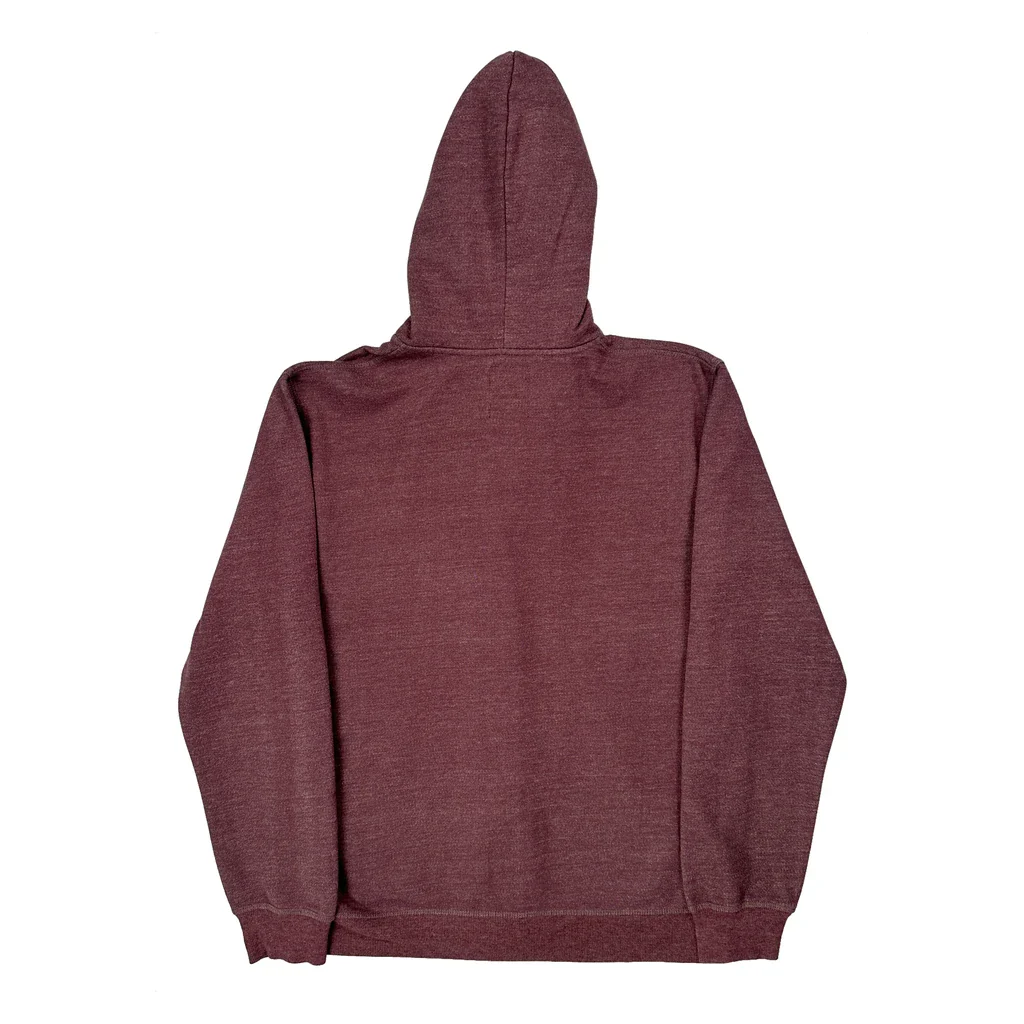 Quiksilver Hoodie - Large Burgundy Cotton Blend - Image 2