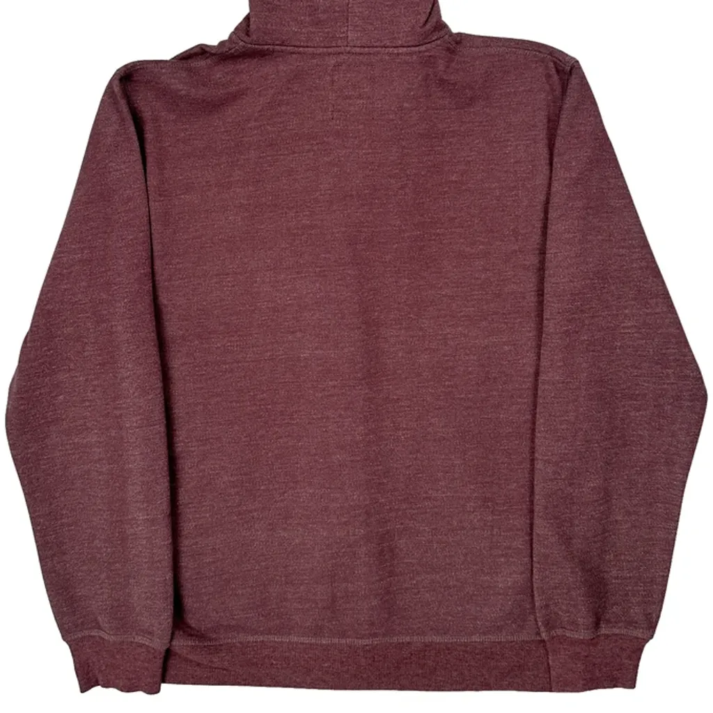 Quiksilver Hoodie - Large Burgundy Cotton Blend - Image 7