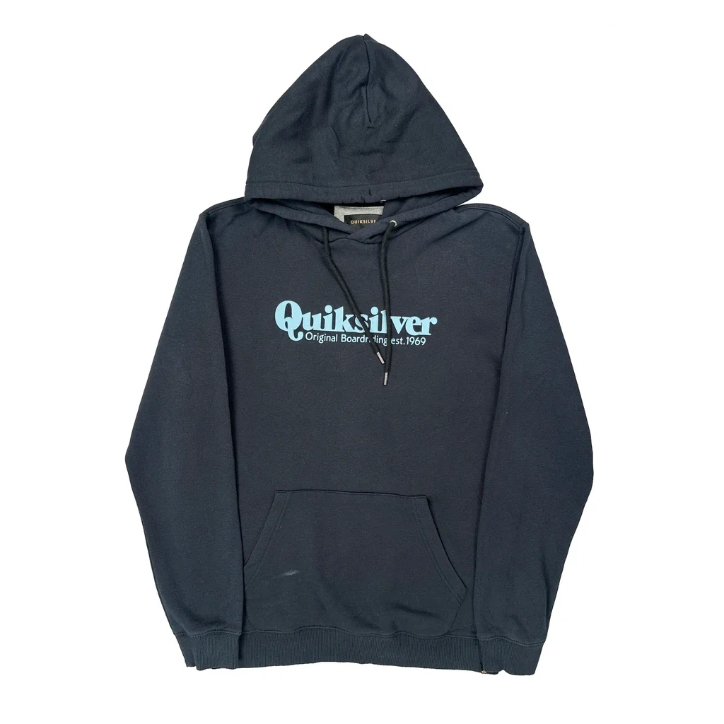 Quiksilver Hoodie - Large Navy Cotton