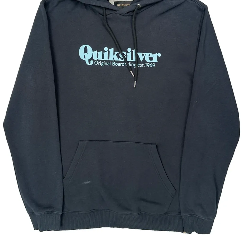 Quiksilver Hoodie - Large Navy Cotton - Image 4