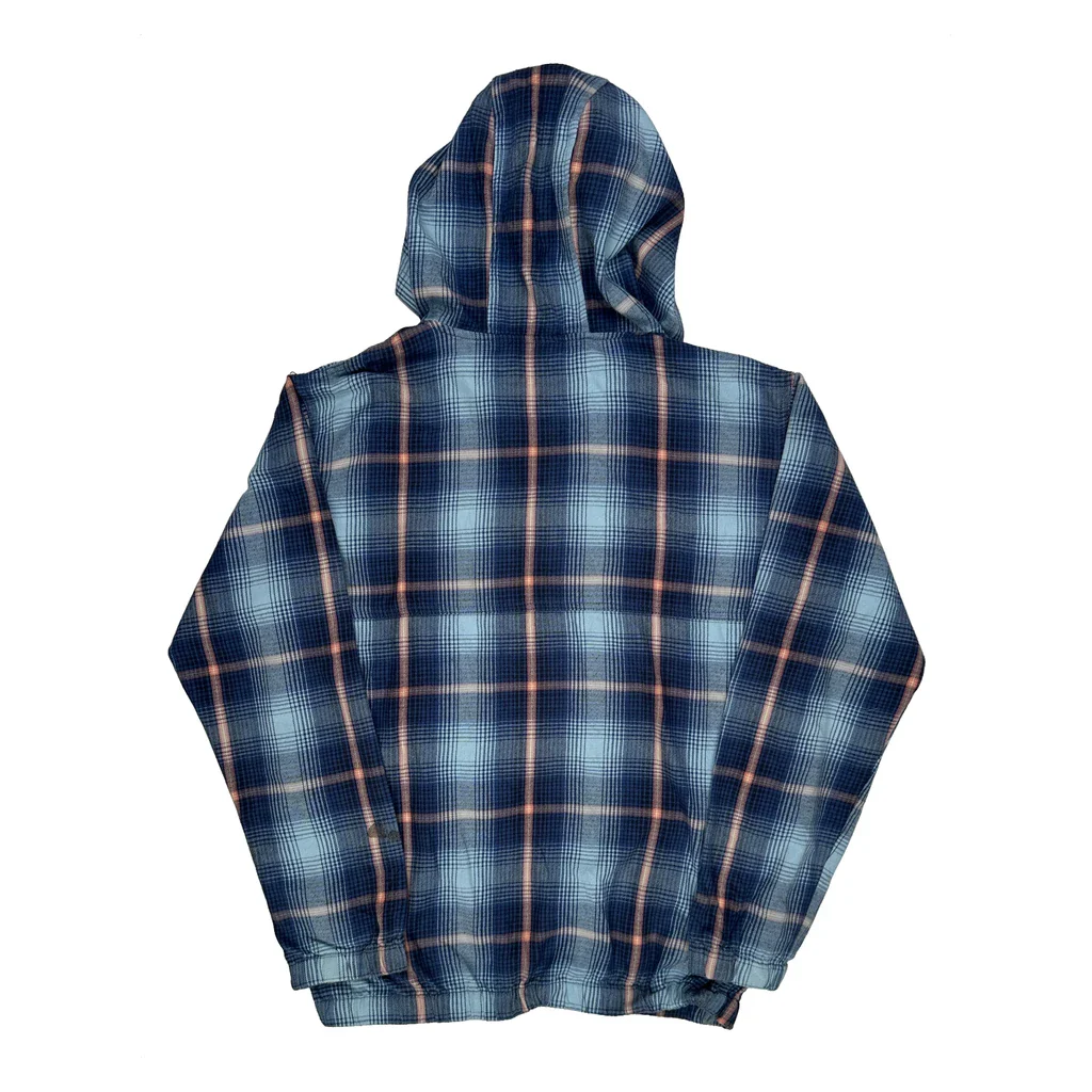 Quiksilver Checked Flannel Jacket - Small Blue Cotton - Image 2