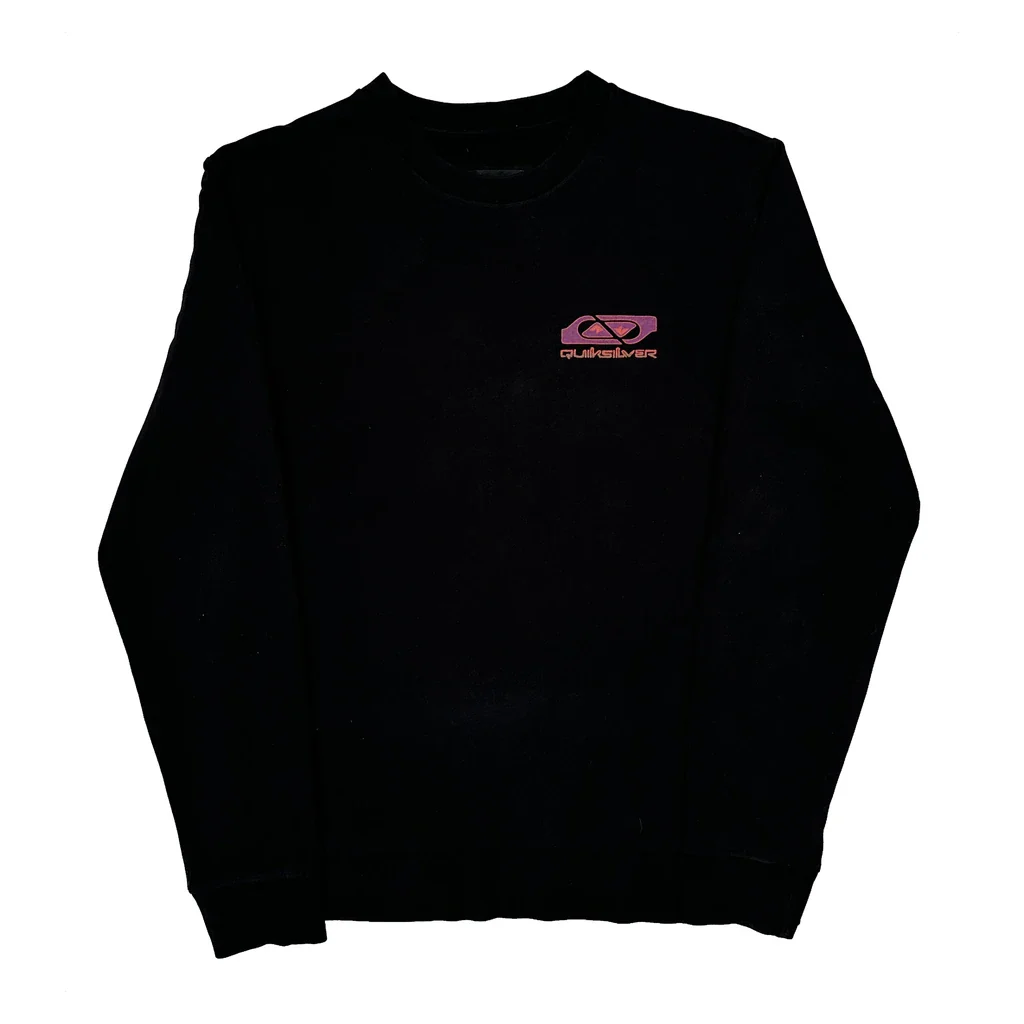 Quiksilver Graphic Long Sleeve T-Shirt - XL Black Cotton