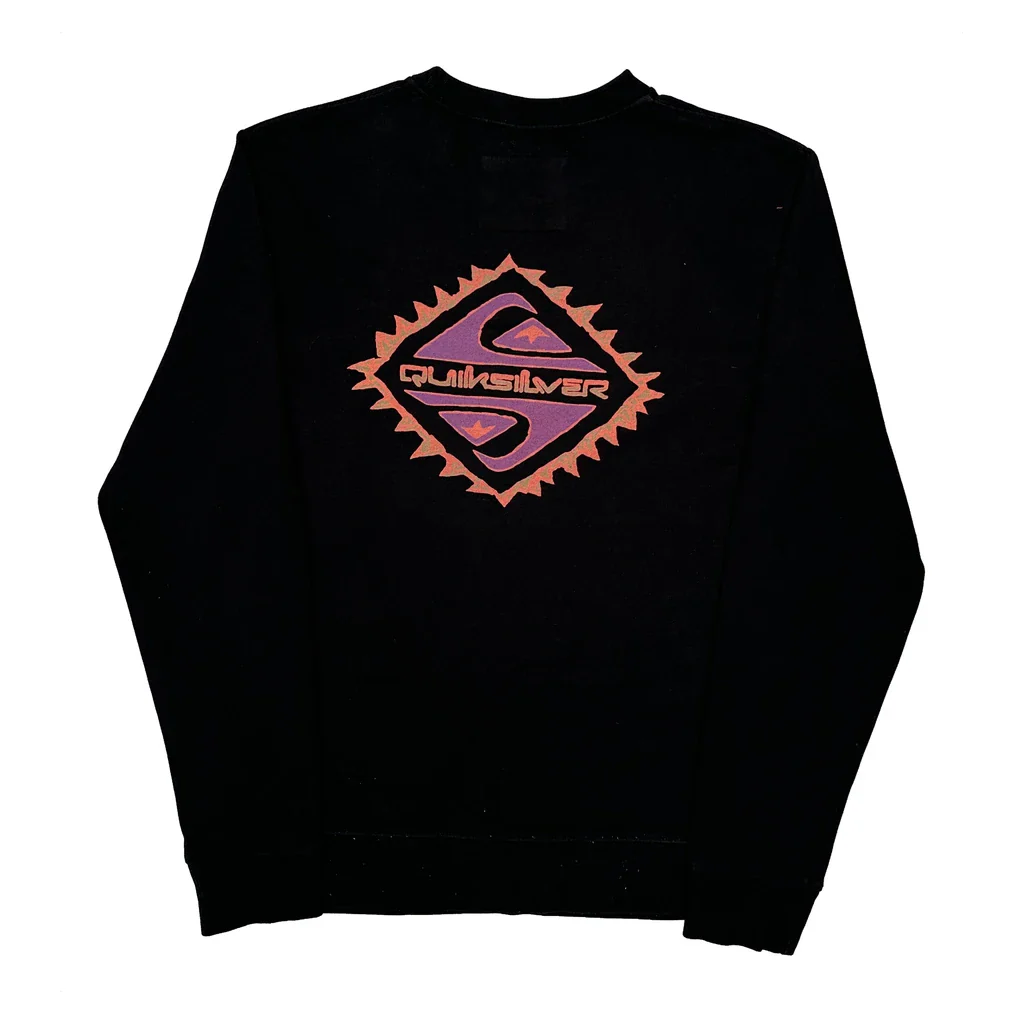 Quiksilver Graphic Long Sleeve T-Shirt - XL Black Cotton - Image 2