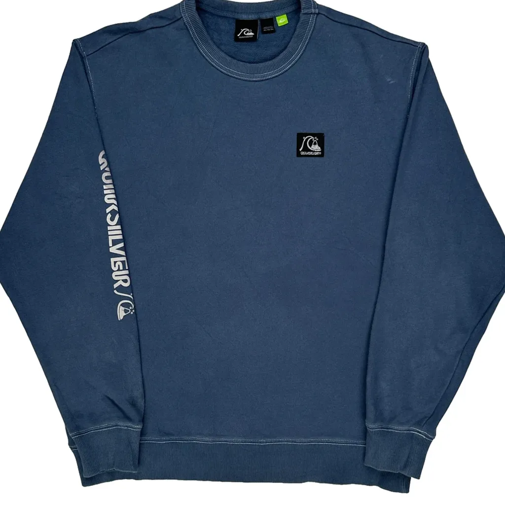 Quiksilver Long Sleeve T-Shirt - XL Blue Cotton - Image 4