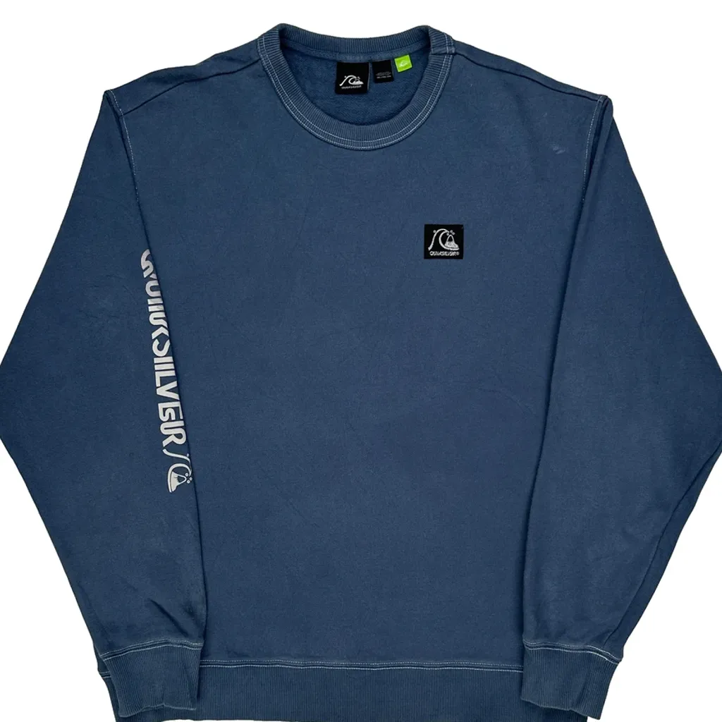 Quiksilver Long Sleeve T-Shirt - XL Blue Cotton - Image 5