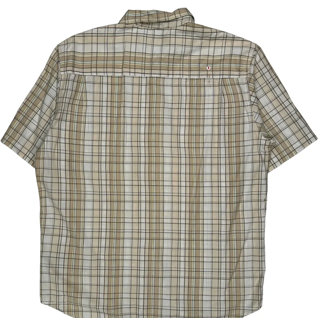 Quiksilver Checked Short Sleeve Shirt - Large Beige Cotton - Image 8