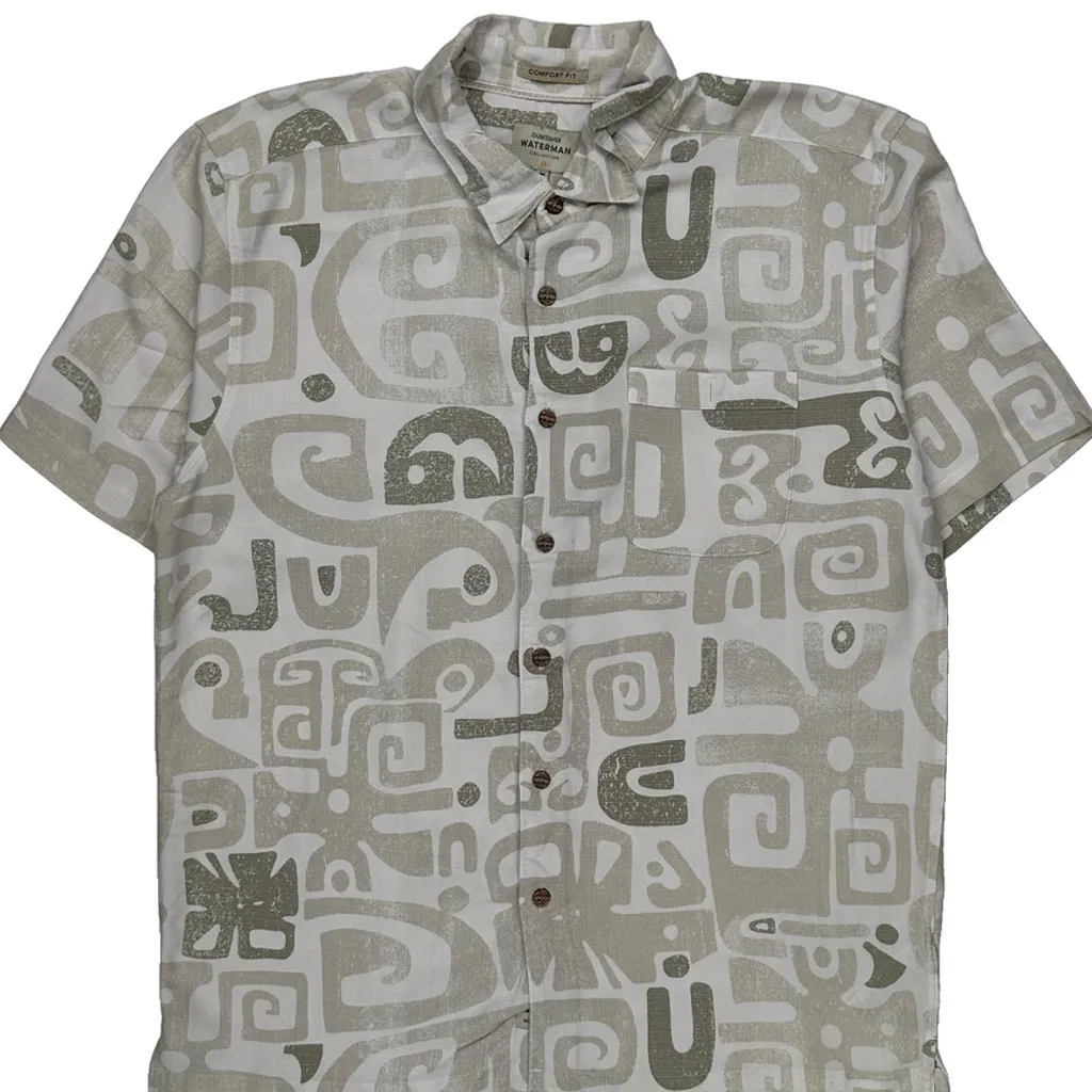 Quiksilver Short Sleeve Shirt - Medium Beige Cotton - Image 4