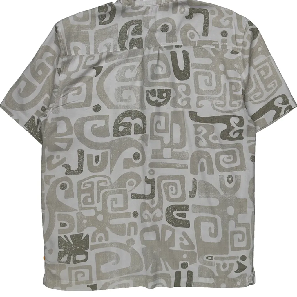 Quiksilver Short Sleeve Shirt - Medium Beige Cotton - Image 6