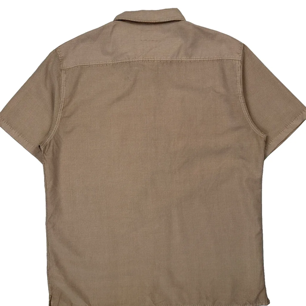 Quiksilver Checked Short Sleeve Shirt - 2XL Beige Cotton - Image 7