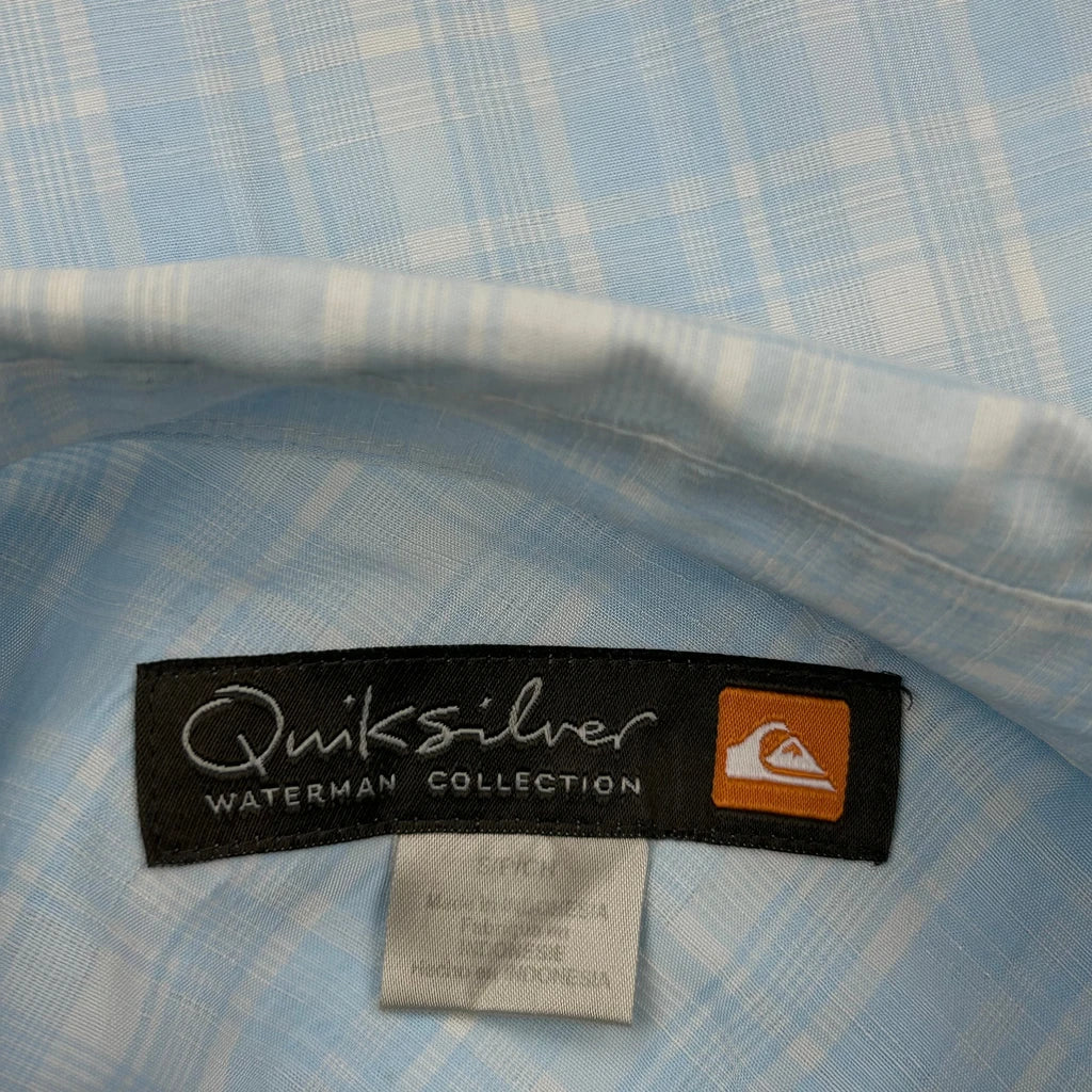Quiksilver Checked Short Sleeve Shirt - Medium Blue Cotton - Image 3