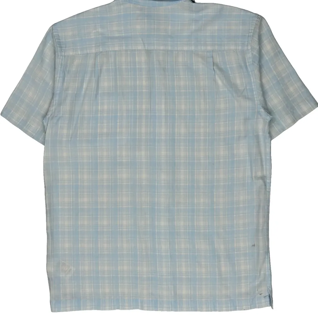 Quiksilver Checked Short Sleeve Shirt - Medium Blue Cotton - Image 6