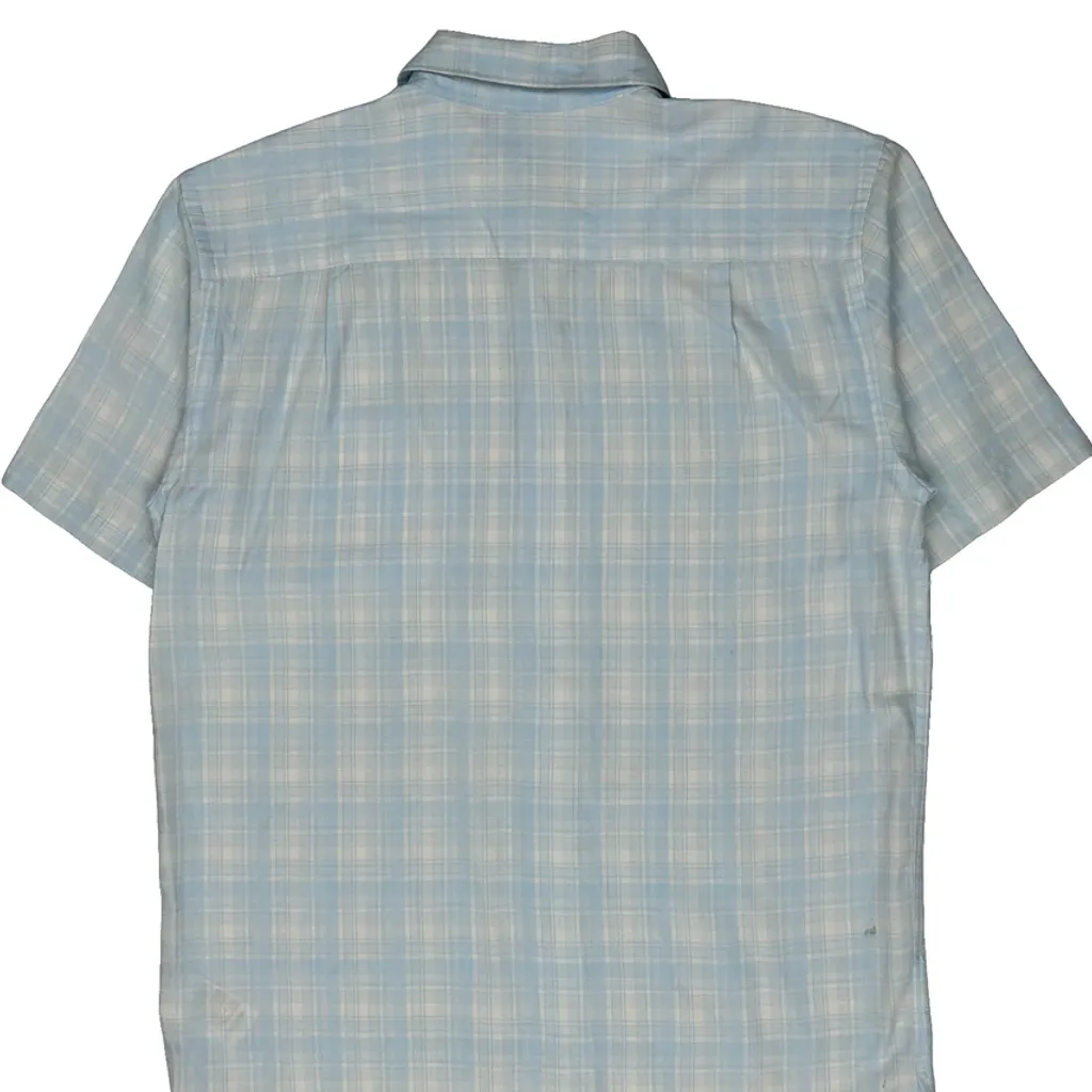 Quiksilver Checked Short Sleeve Shirt - Medium Blue Cotton - Image 7