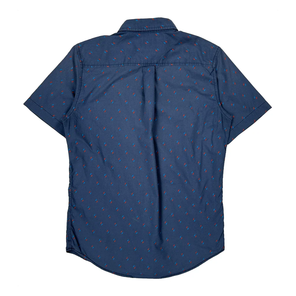 Quiksilver Short Sleeve Shirt - Small Blue Cotton - Image 2