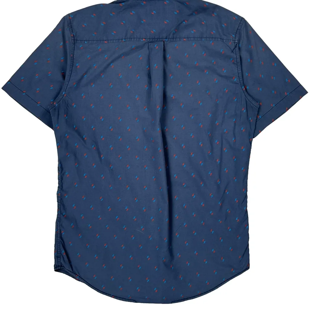 Quiksilver Short Sleeve Shirt - Small Blue Cotton - Image 6