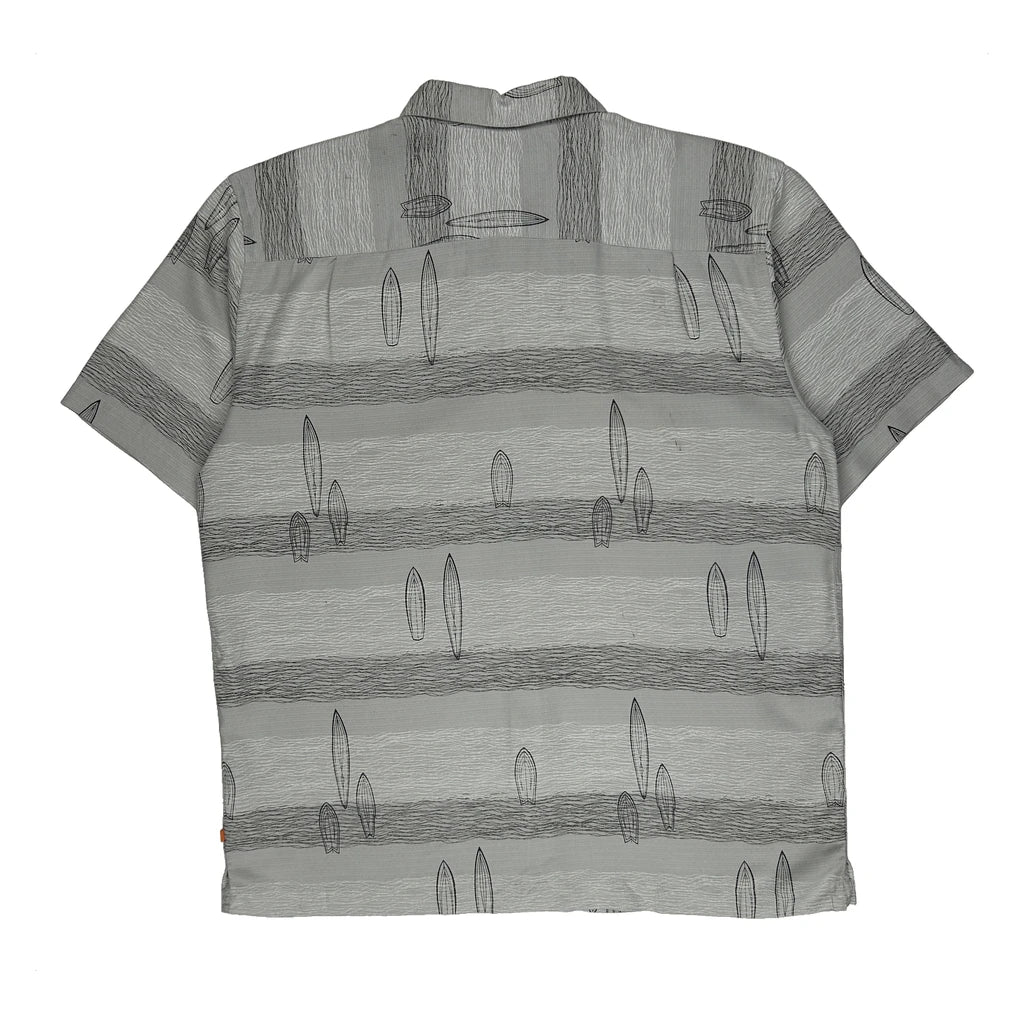 Quiksilver Striped Short Sleeve Shirt - XL Grey Cotton - Image 2