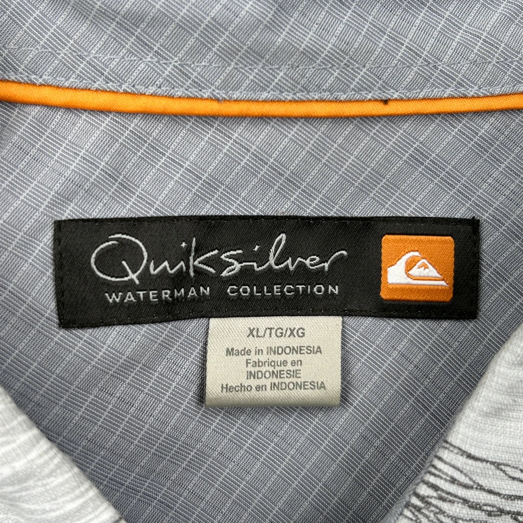 Quiksilver Striped Short Sleeve Shirt - XL Grey Cotton - Image 3