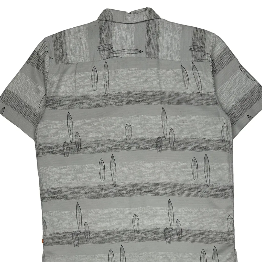 Quiksilver Striped Short Sleeve Shirt - XL Grey Cotton - Image 6