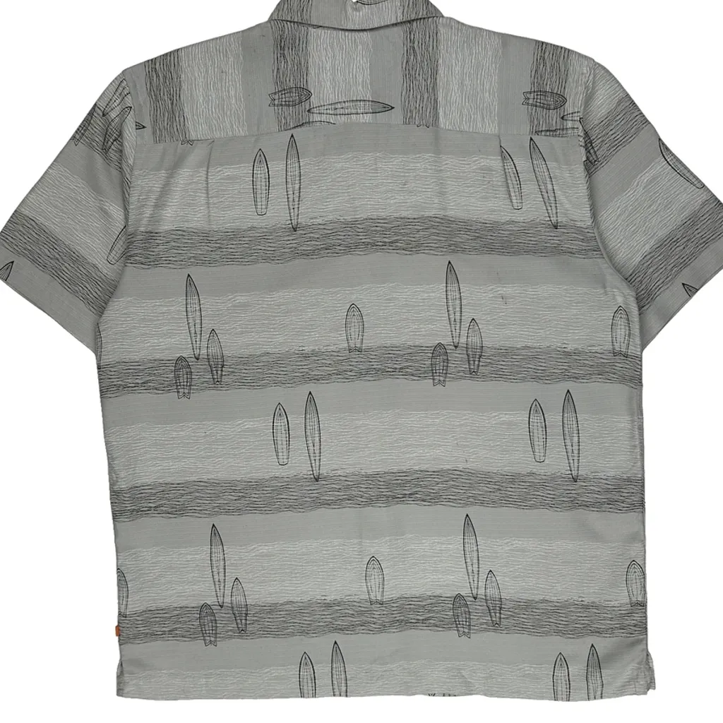 Quiksilver Striped Short Sleeve Shirt - XL Grey Cotton - Image 7