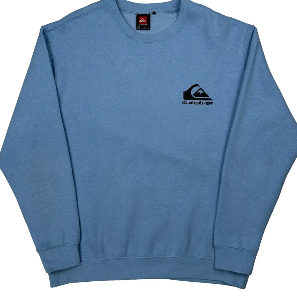 Quiksilver Sweatshirt - Large Blue Cotton - Image 4