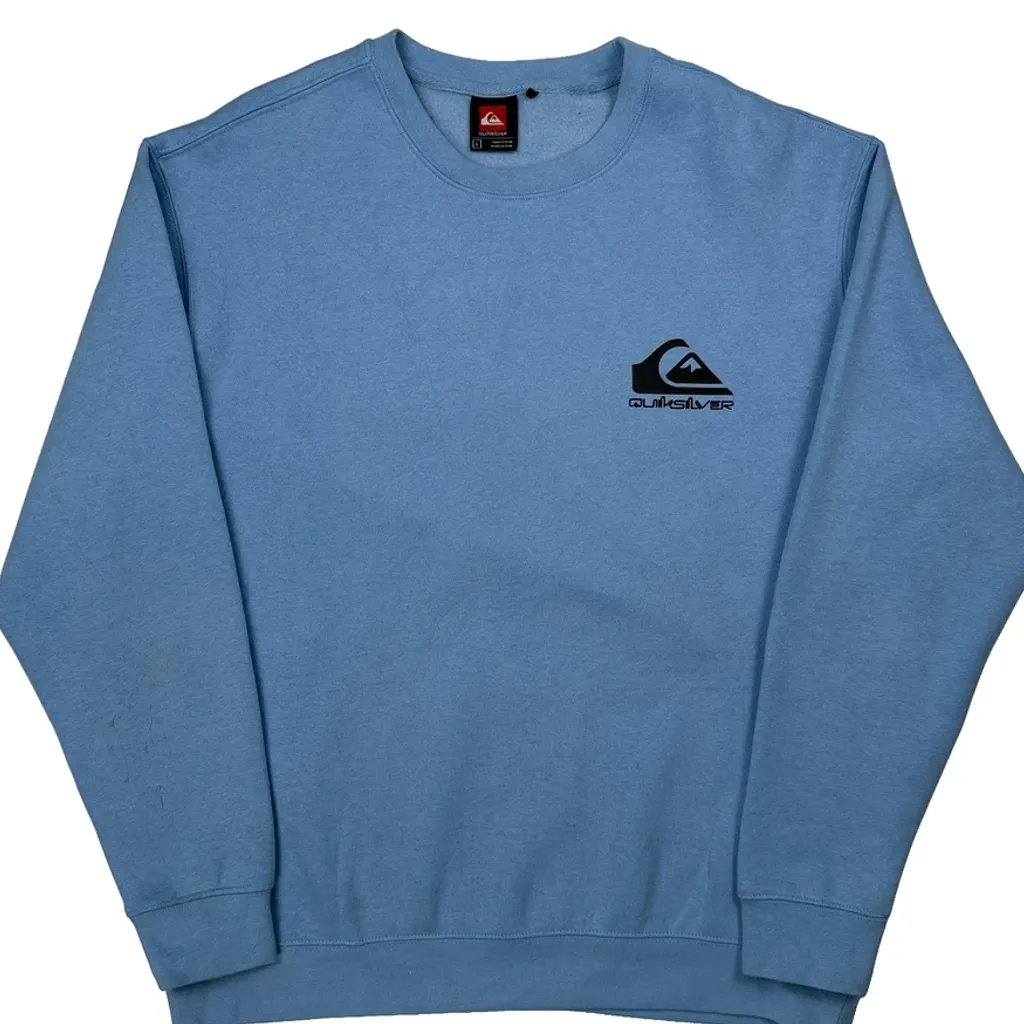 Quiksilver Sweatshirt - Large Blue Cotton - Image 5