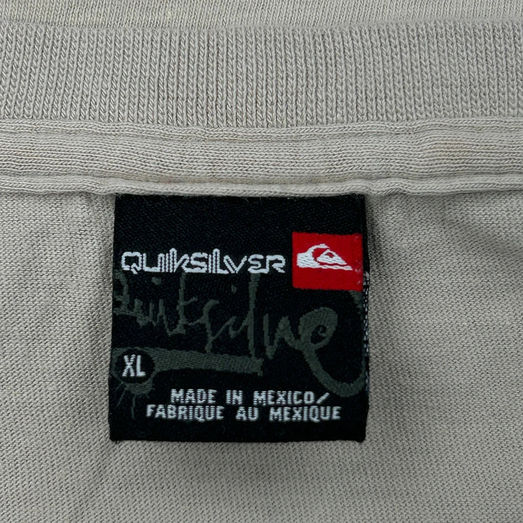 Quiksilver Spellout T-Shirt - XL Beige Cotton - Image 3