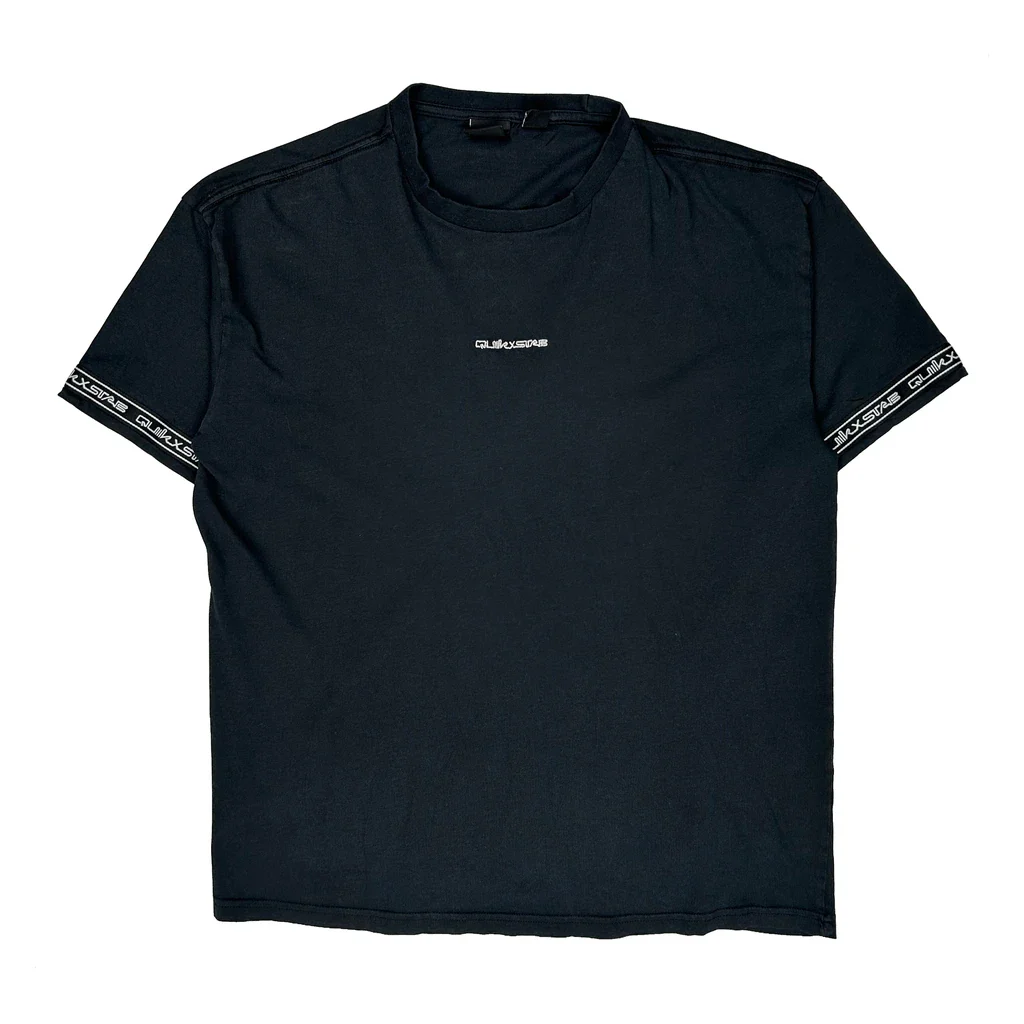 Quiksilver T-Shirt - Large Black Cotton