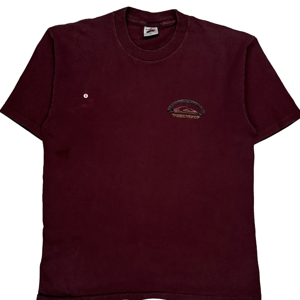 Quiksilver Graphic T-Shirt - Medium Burgundy Cotton - Image 6