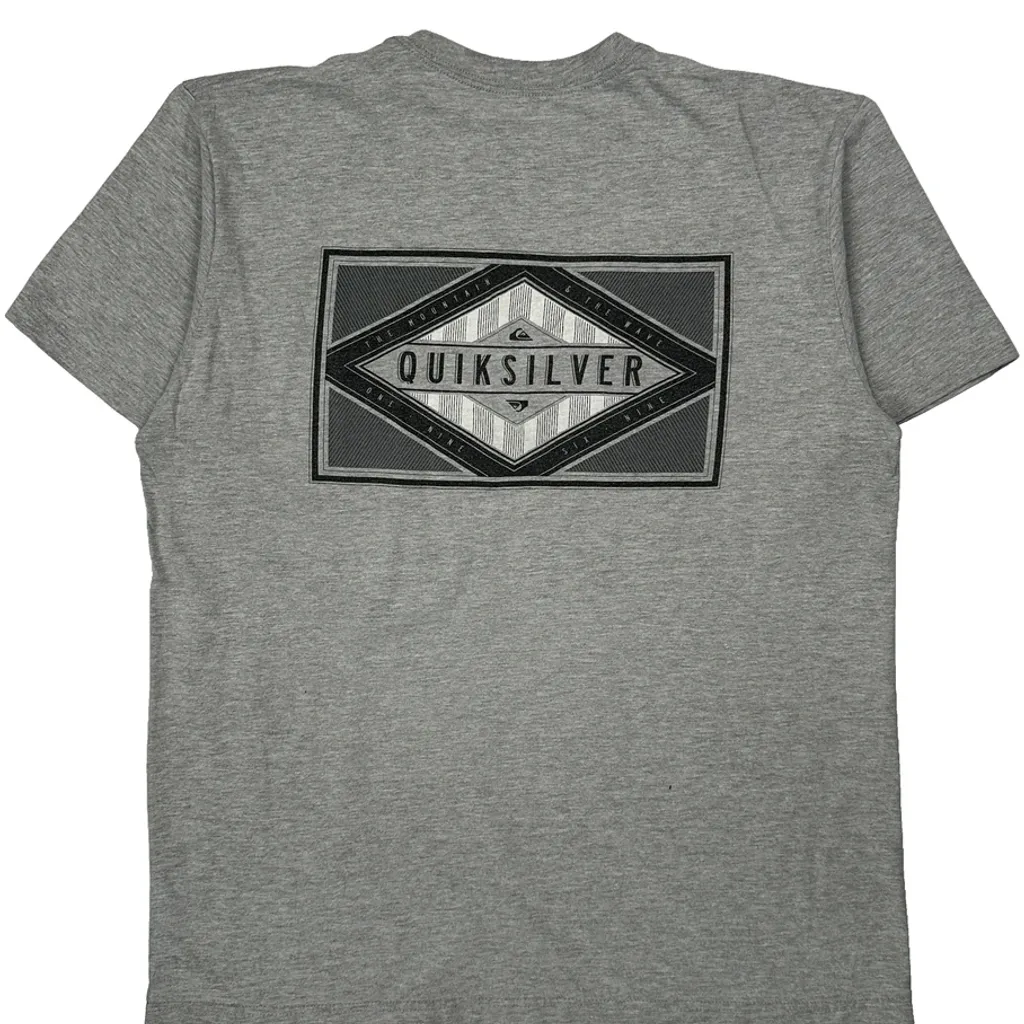 Quiksilver T-Shirt - Large Grey Cotton Blend - Image 7